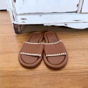ALOHAS Tan Slide Sandals
